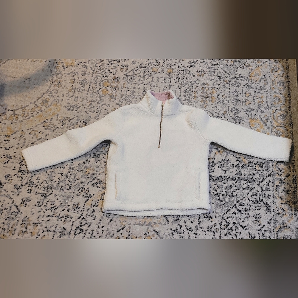 Old Navy Cream Sherpa Quarter-Zip Jacket